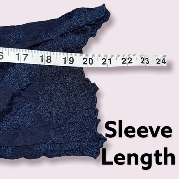 Jade by Johnny Was Sapphire Blue Maxi Dress Embroidered Button Womens Size Small - Picture 10 of 11